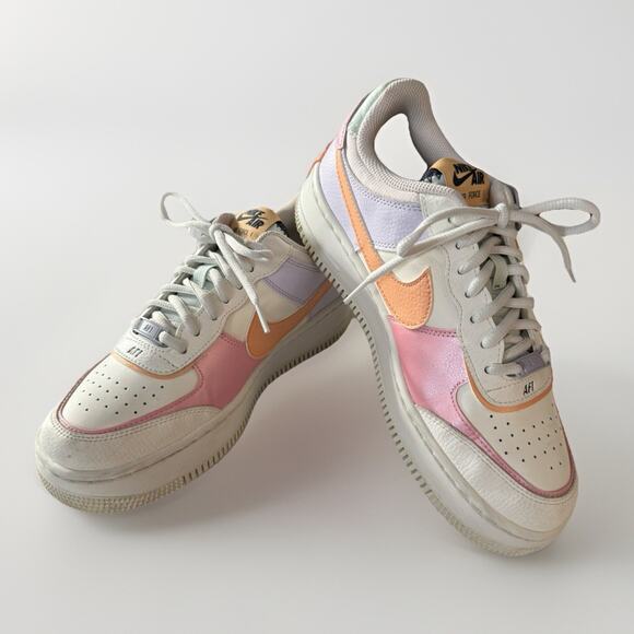 Nike Air Force 1 Shadow Women’s 9 Pastel Multicolor CI0919-111 AF1 Sneakers - Picture 1 of 10